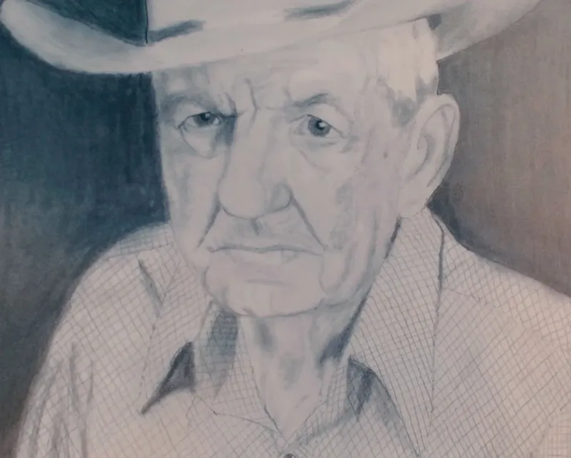 drawing of an elerly man