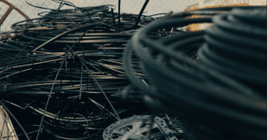 A pile of fiber optic cables