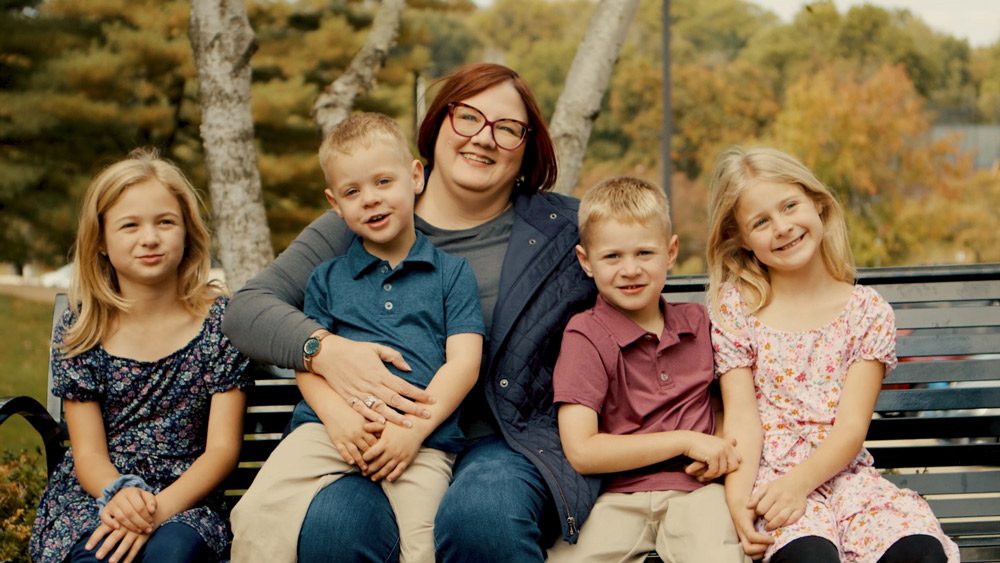 Julianne and children smiling