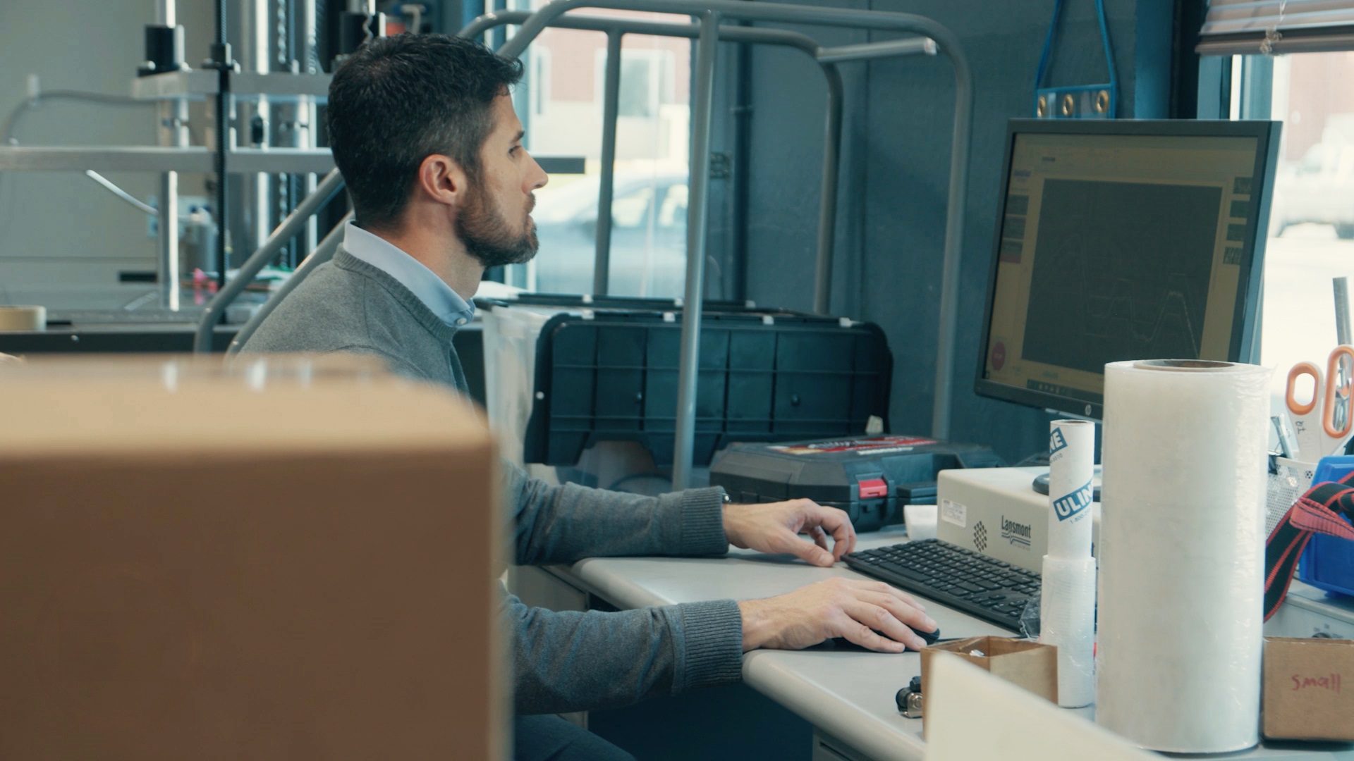Damon at computer