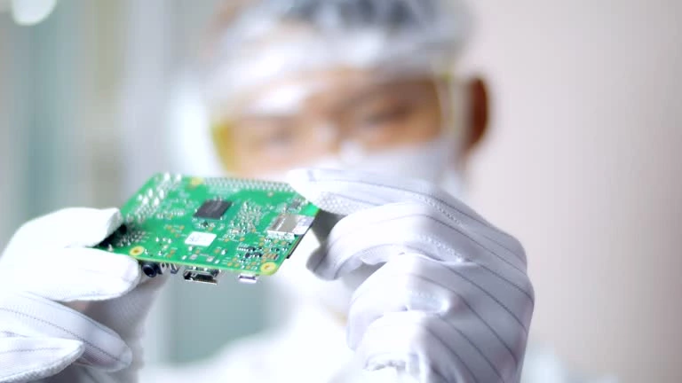 Technician man in the Clean room